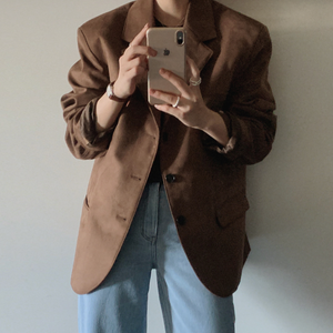 [SLOWAND] Vintage Oversized Fit Suede Jacket