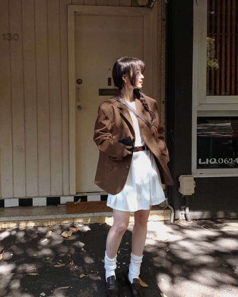 [SLOWAND] Vintage Oversized Fit Suede Jacket