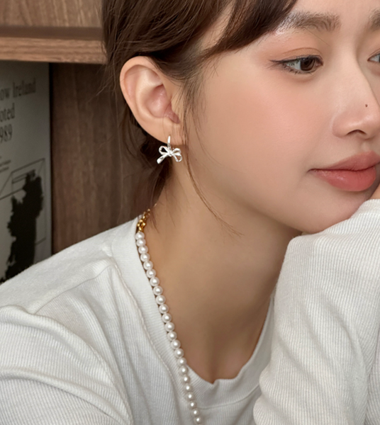 [sora'de] Lovely One-touch Ribbon Earring