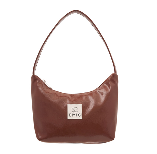 [emis] NEW ENAMEL HOBO BAG