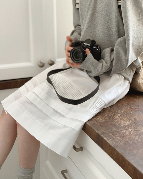 [SLOWAND] # SLOWMADE Cotton Pure Pin Pleated Skirt