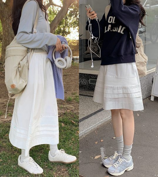 [SLOWAND] # SLOWMADE Cotton Pure Pin Pleated Skirt