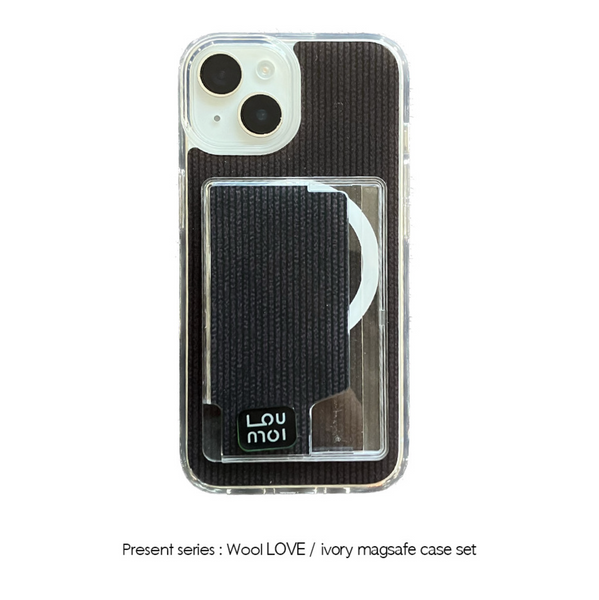 [Loumoi] Present series : WOOL LOVE / Brown Card Case / MagSafe Phone Case