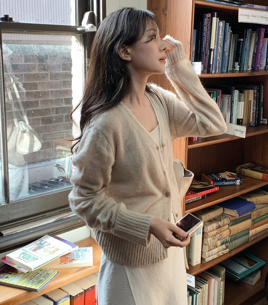 [SLOWAND] # SLOWMADE Soft Watery Line Cardigan