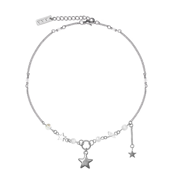 [VVV] Star Pendant Beads Chain Necklace