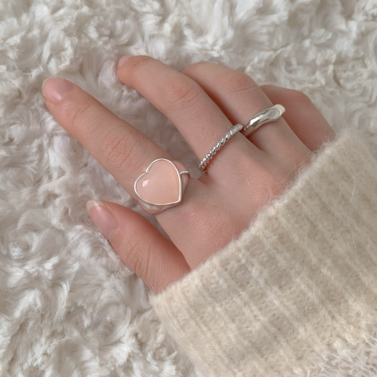 [aube n berry] Heart Matte Bold Ring