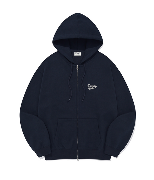 [PHYPS] SMALL STAR TAIL HOODIE ZIP UP NAVY