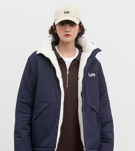 [LEE] SMALL TWITCH LOGO COTTON CURVE BALL CAP BEIGE