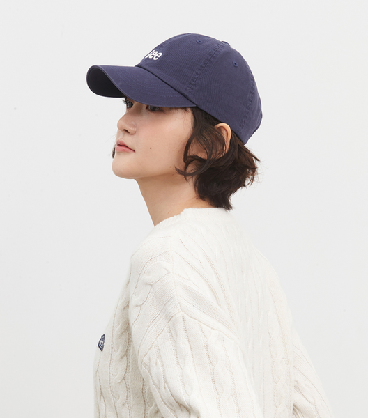 [LEE] SMALL TWITCH LOGO COTTON CURVE BALL CAP NAVY