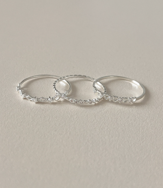 [aube n berry] 925Silver Lace Layered Ring Collection