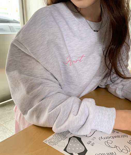 [FROM BEGINNING] Lorette Ribbon Printed Sweatshirt