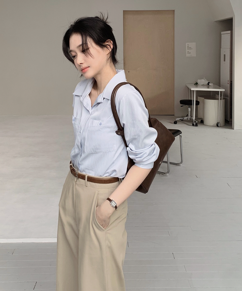 [SLOWAND] Match Spring Pocket Shirt