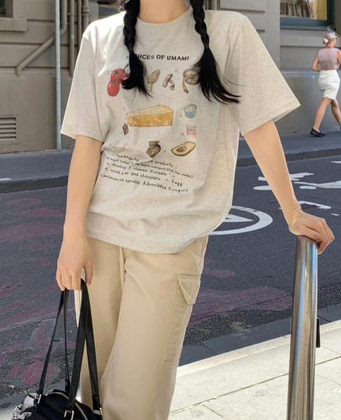 [98°C] Ratatouille Loose fit Printed Short-Sleeved Tee