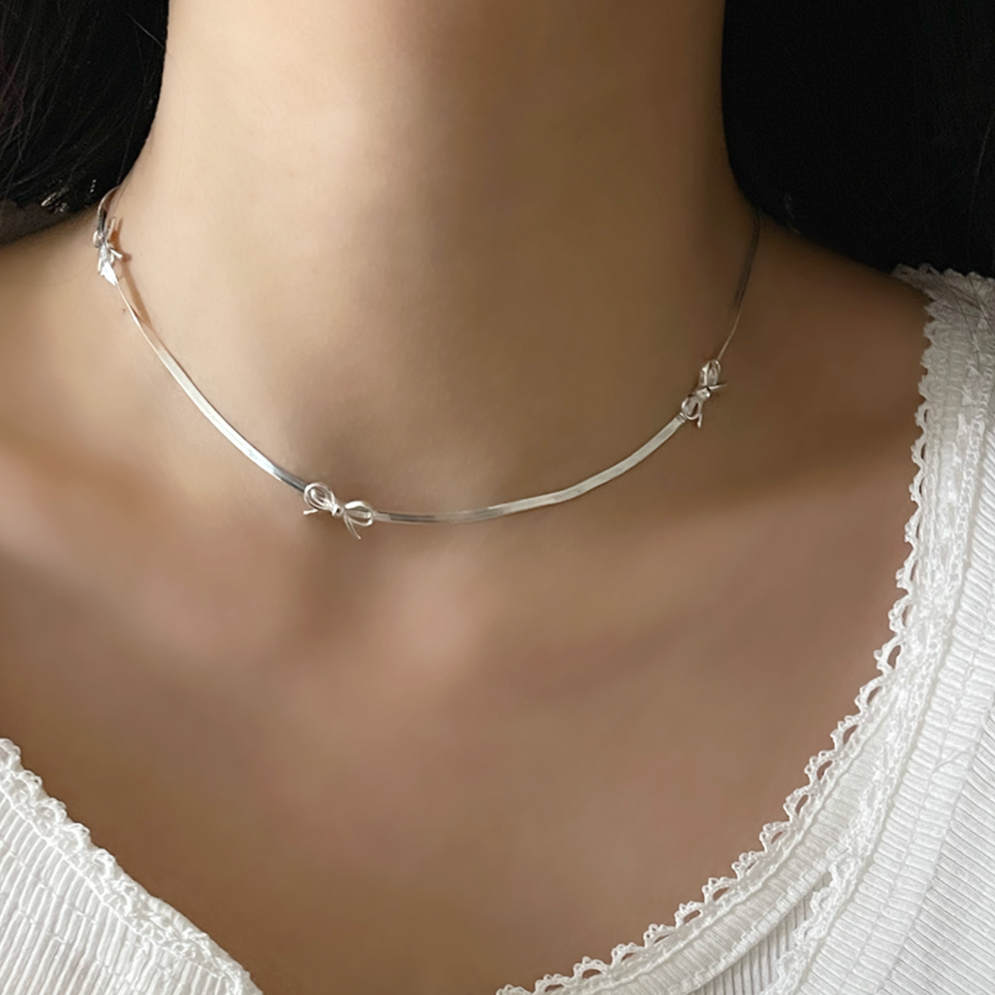 [ATTHEROOM] Silver925 Alice Ribbon Necklace