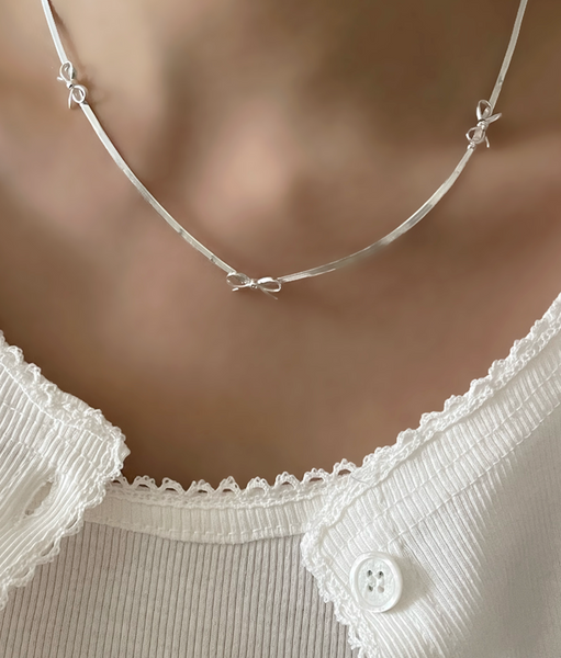 [ATTHEROOM] Silver925 Alice Ribbon Necklace