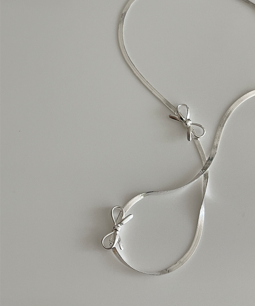 [ATTHEROOM] Silver925 Alice Ribbon Necklace