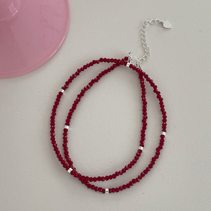 [ATTHEROOM] Silver925 Red Spinel Silver Necklace