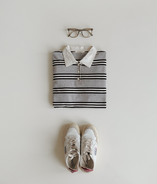 [SLOWAND] # SLOWMADE Catch Stripe Pique T-shirt