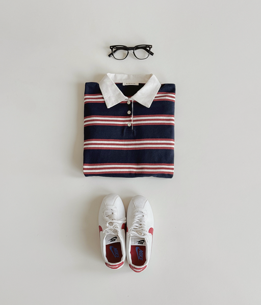 [SLOWAND] # SLOWMADE Catch Stripe Pique T-shirt