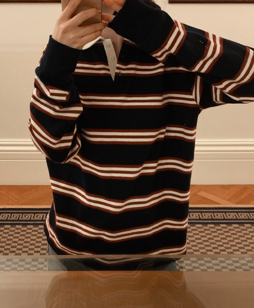 [SLOWAND] # SLOWMADE Catch Stripe Pique T-shirt