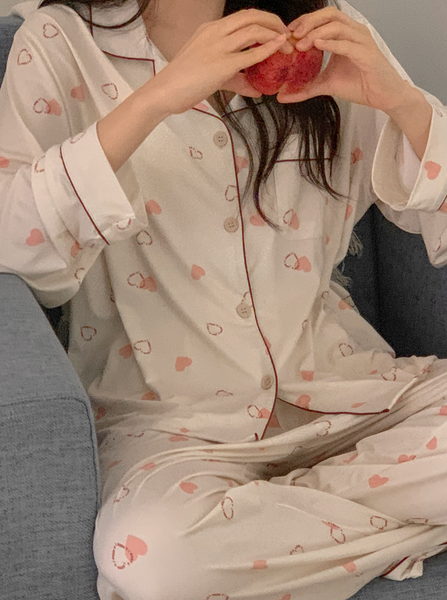 [Juuneedu] Heart Signal Lettering Pajama Set