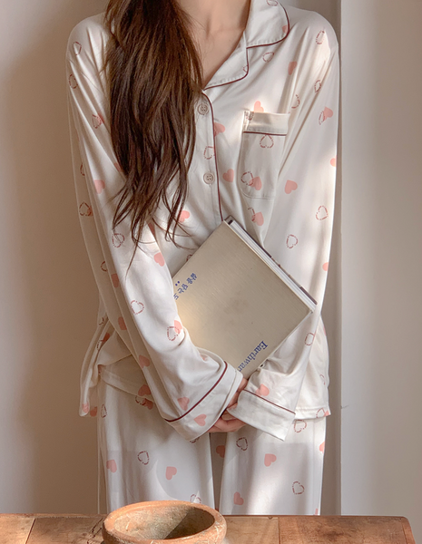 [Juuneedu] Heart Signal Lettering Pajama Set