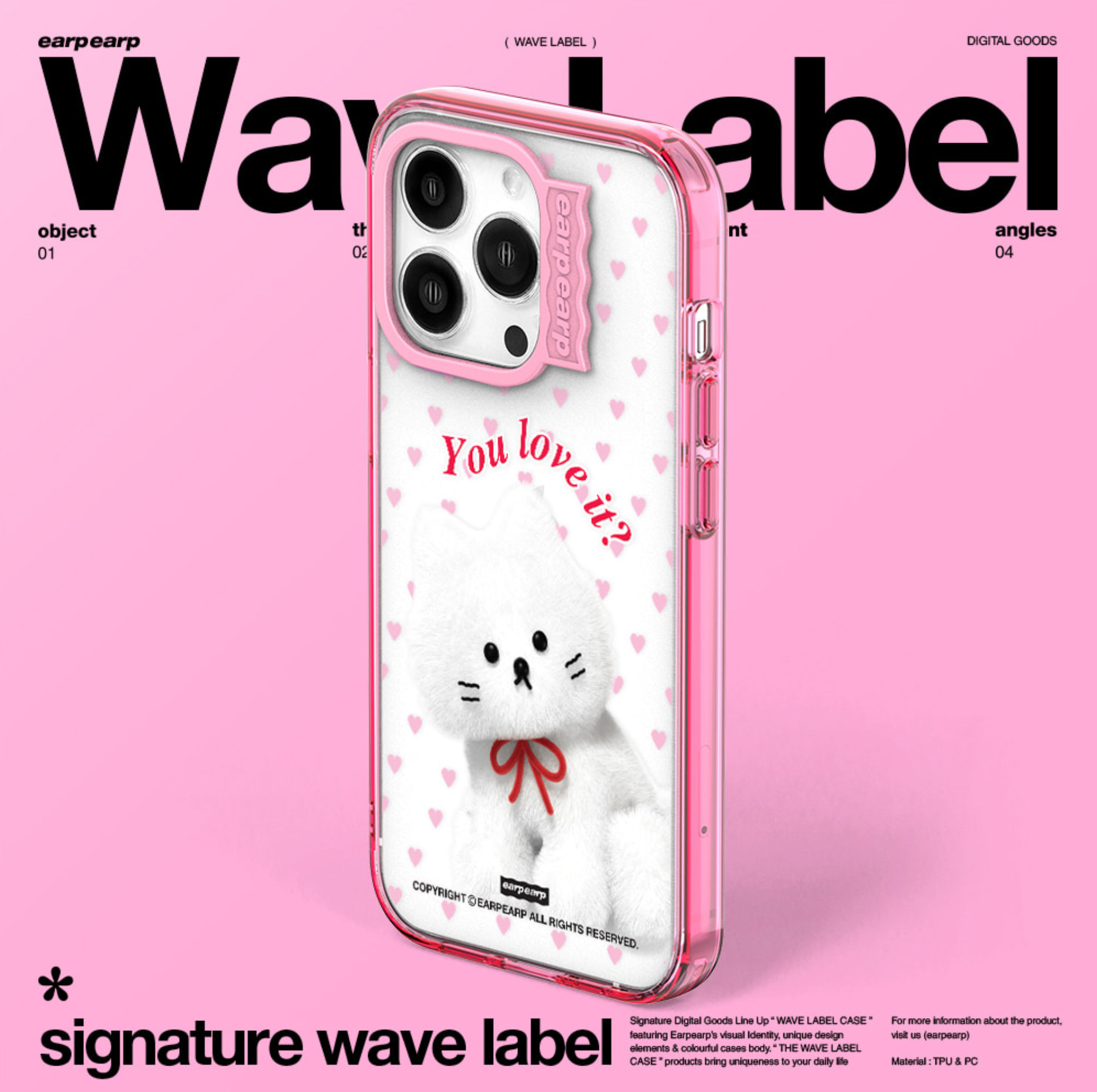 [earp earp] Wave Label Valentine Love ChiChi Clear Phone Case / MagSafe Phone Case