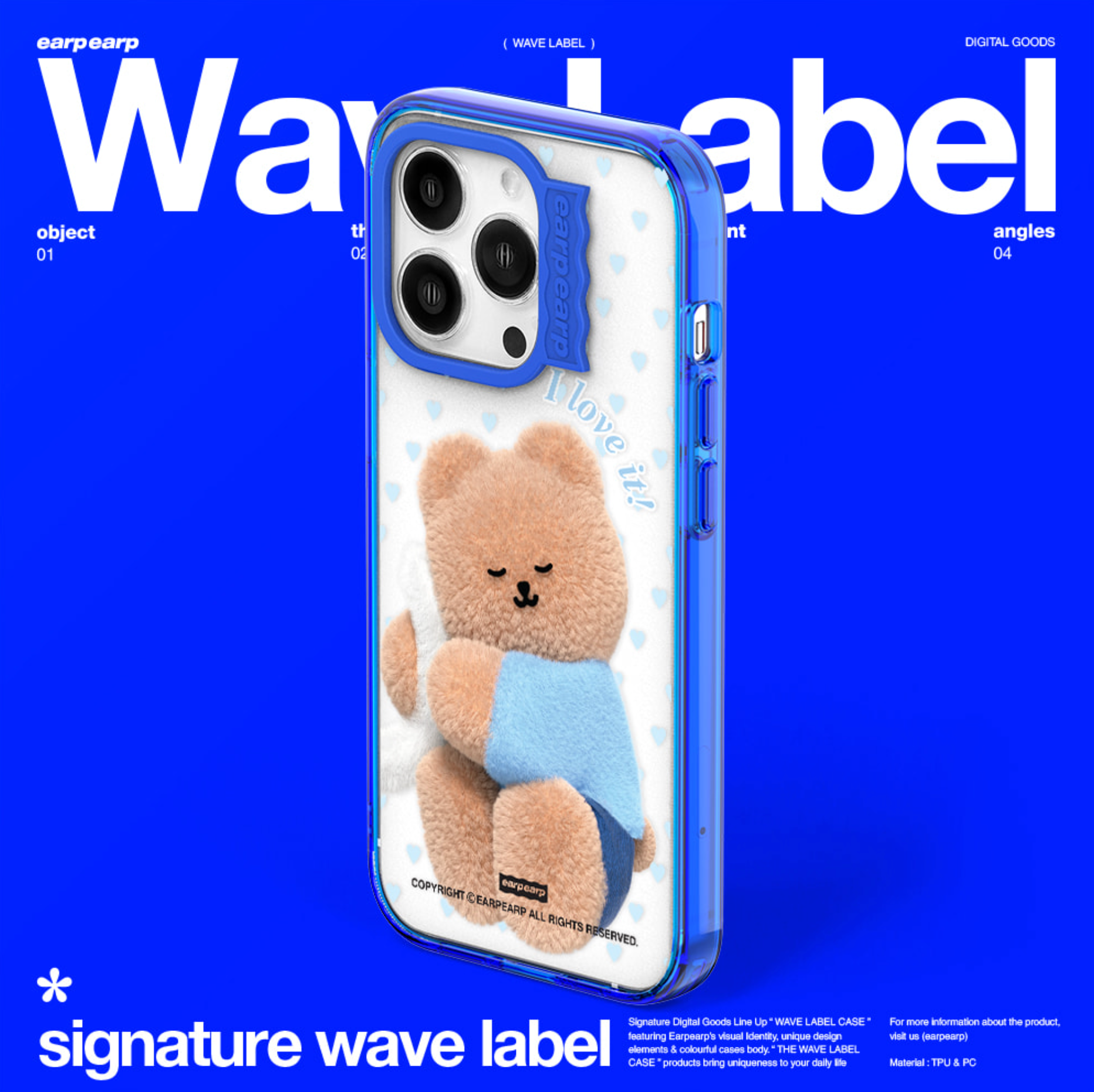 [earp earp] Wave Label Valentine Love Covy Clear Phone Case / MagSafe Phone Case