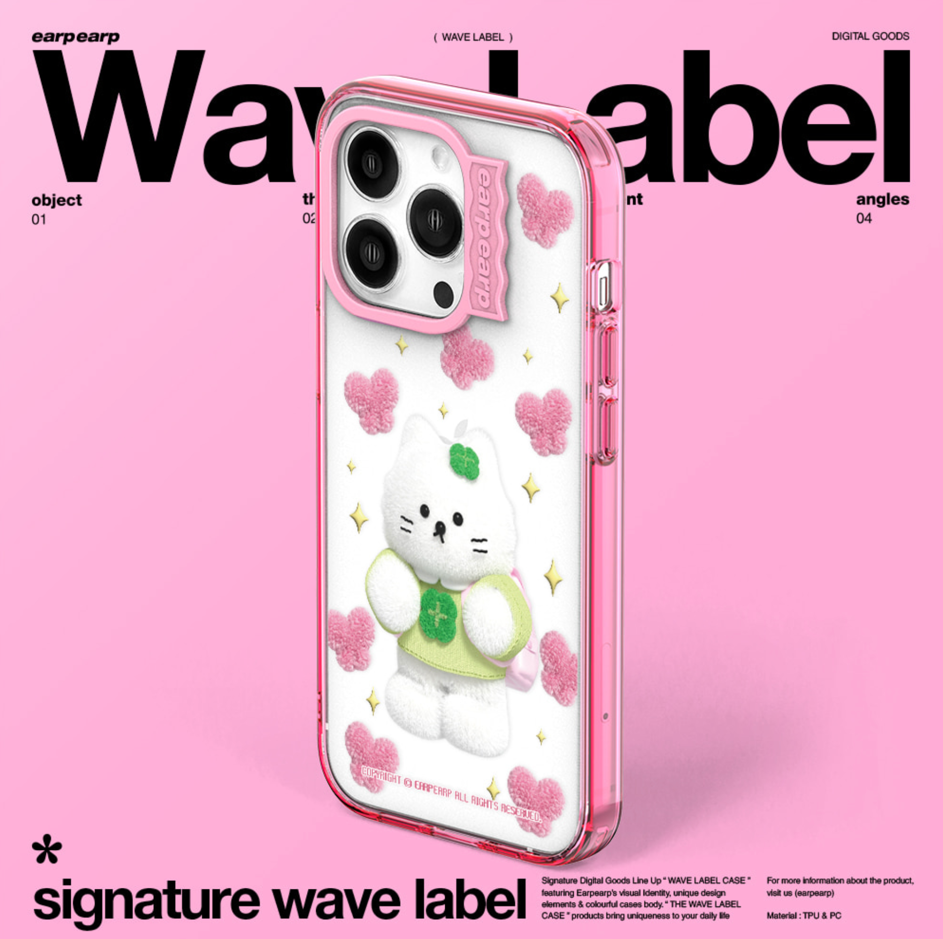 [earp earp] Wave Label Clover ChiChi Clear Phone Case / MagSafe Phone Case