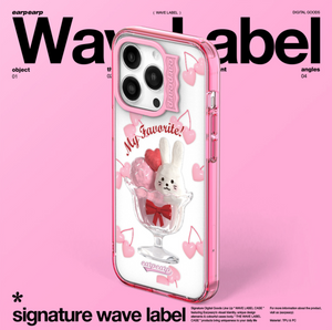 [earp earp] Wave Label Ice-cream PoPo Clear Phone Case / MagSafe Phone Case