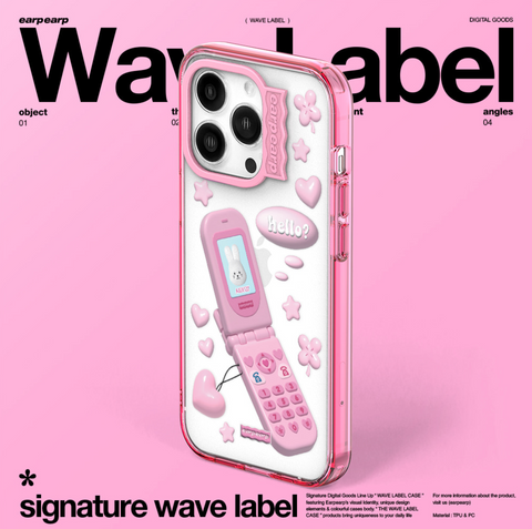 [earp earp] Wave Label Folder Phone PoPo Clear Phone Case / MagSafe Phone Case