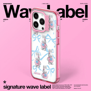 [earp earp] Wave Label Princess Ribbon PoPo Clear Phone Case / MagSafe Phone Case