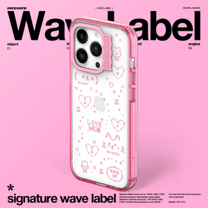 [earp earp] Wave Label Emoji Clear Phone Case / MagSafe Phone Case