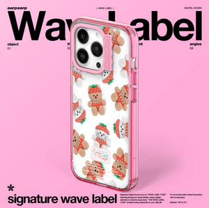[earp earp] Wave Label Strawberry Clear Phone Case / MagSafe Phone Case