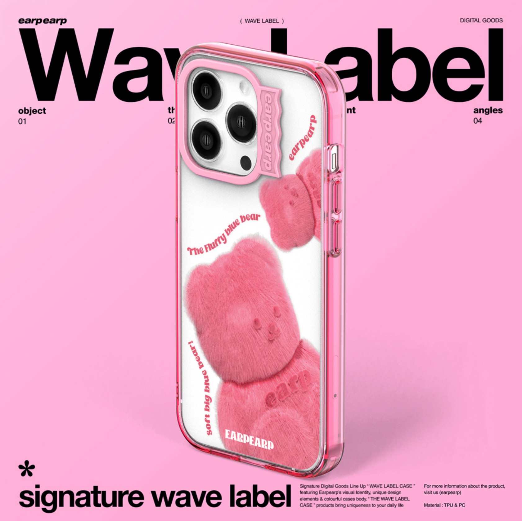 [earp earp] Wave Label FUR BIG FACO Clear Phone Case / MagSafe Phone Case