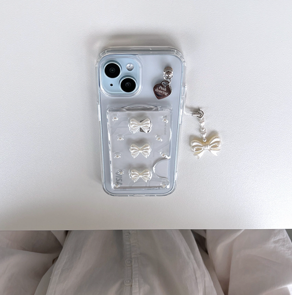 [Peakdrawing] Mini Lovely Ribbon Card Slot Jelly Hard Case Set