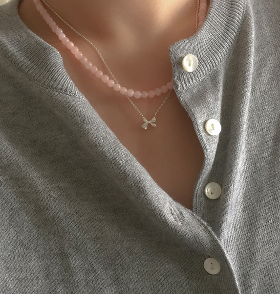 [moat] Sweet Ribbon Necklace (silver925)