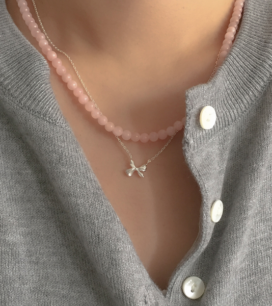 [moat] Sweet Ribbon Necklace (silver925)