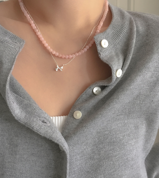 [moat] Sweet Ribbon Necklace (silver925)