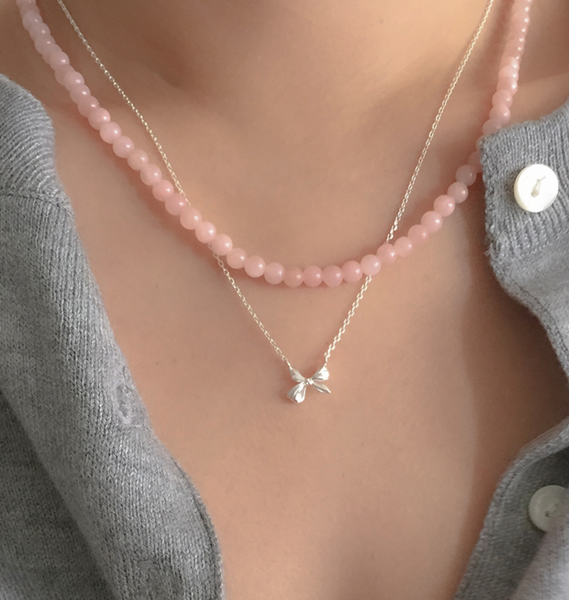 [moat] Sweet Ribbon Necklace (silver925)