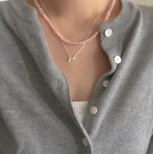 [moat] Sweet Ribbon Necklace (silver925)