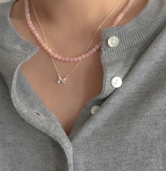 [moat] Sweet Ribbon Necklace (silver925)