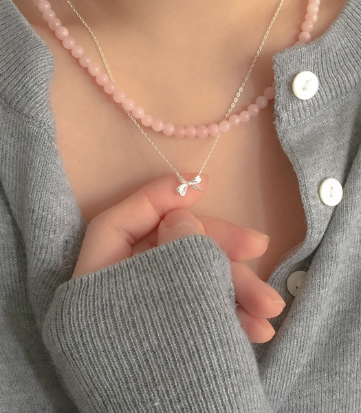 [moat] Sweet Ribbon Necklace (silver925)