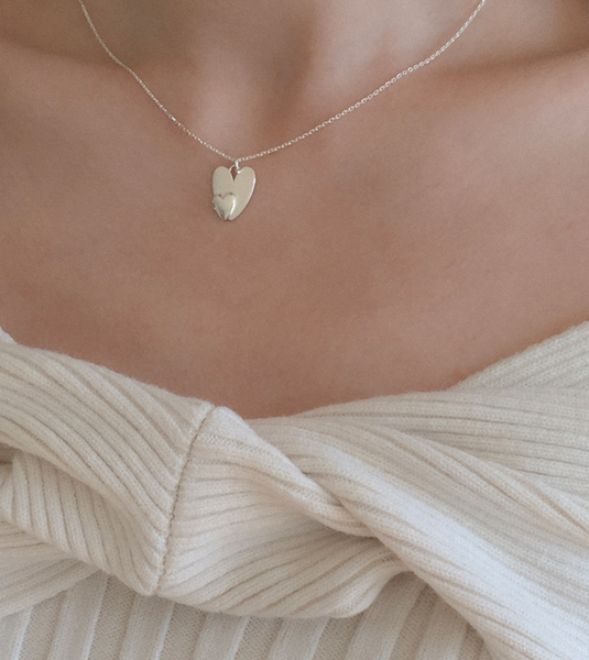 [moat] Double Heart Necklace (silver925)