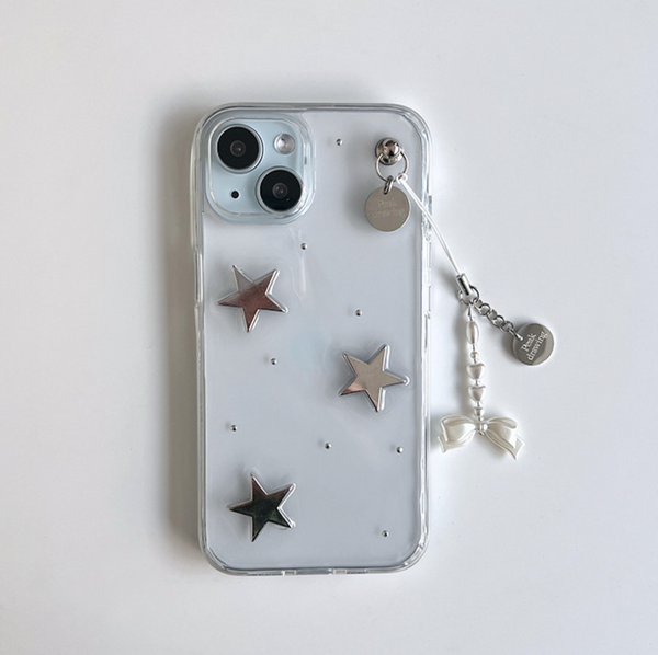 [Peakdrawing] Pure Silver Star Resin Jelly Hard Case