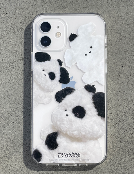 [150 studio] Spotted Fluffy Jelly Hard Case