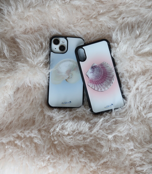 [neblinoso] White Shell Glass Epoxy Phone Case