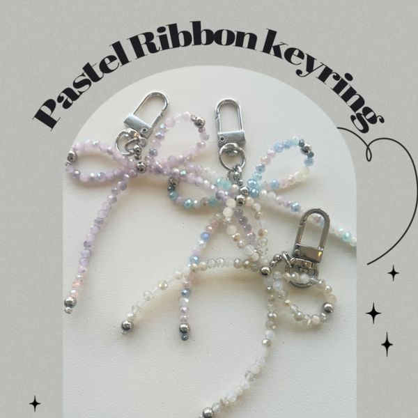 [moodmoons] Pastel Ribbon Keyring