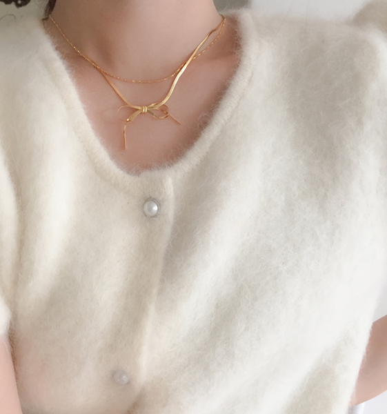 [moat] Nelly Ribbon Necklace (Silver925)