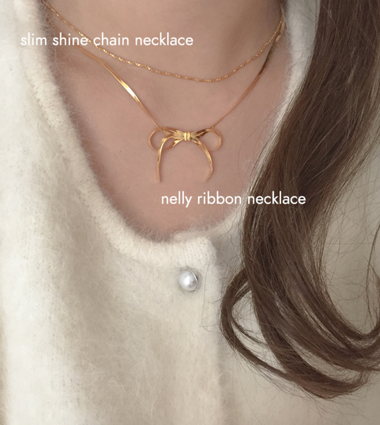 [moat] Nelly Ribbon Necklace (Silver925)